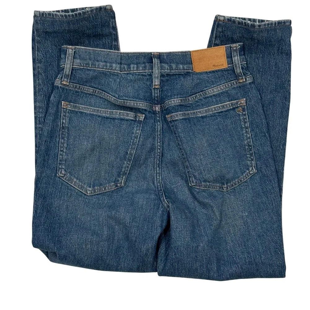 Madewell Perfect Vintage Jean Sz 28 High Rise Taper Dark Wash Altered Waist - Picture 4 of 10